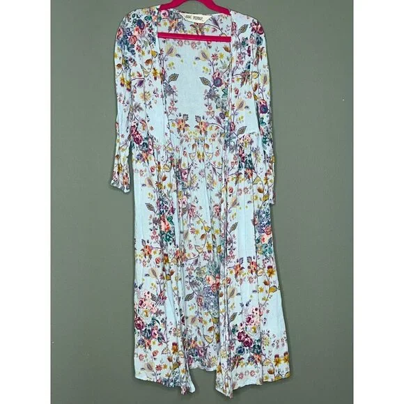 Jak & Peppar Girls 7 Floral Boho Western Fairy Duster Kimono - Picture 2 of 10